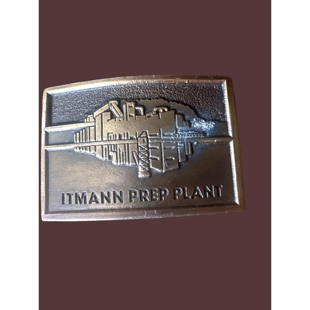 Itmann Prep Plant Belt Buckle By Adams Distributing Co. Pineville W. Va.‎ 24874